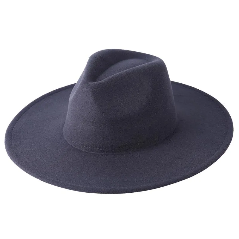 9 5 CM de abas largas de lã de abas grandes jazz top hat outono inverno senhoras preto luz vermelha top chapéu fedora moda masculina Panama2011