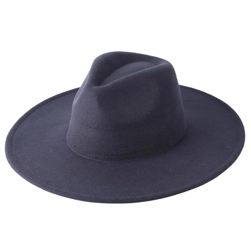 9 5 cm wełniany rondakowy wełniany jazzowy Jazz Hat Autumn Winter Ladies Black Red Light Top Fedora Hat Fashion Men's Panama189f