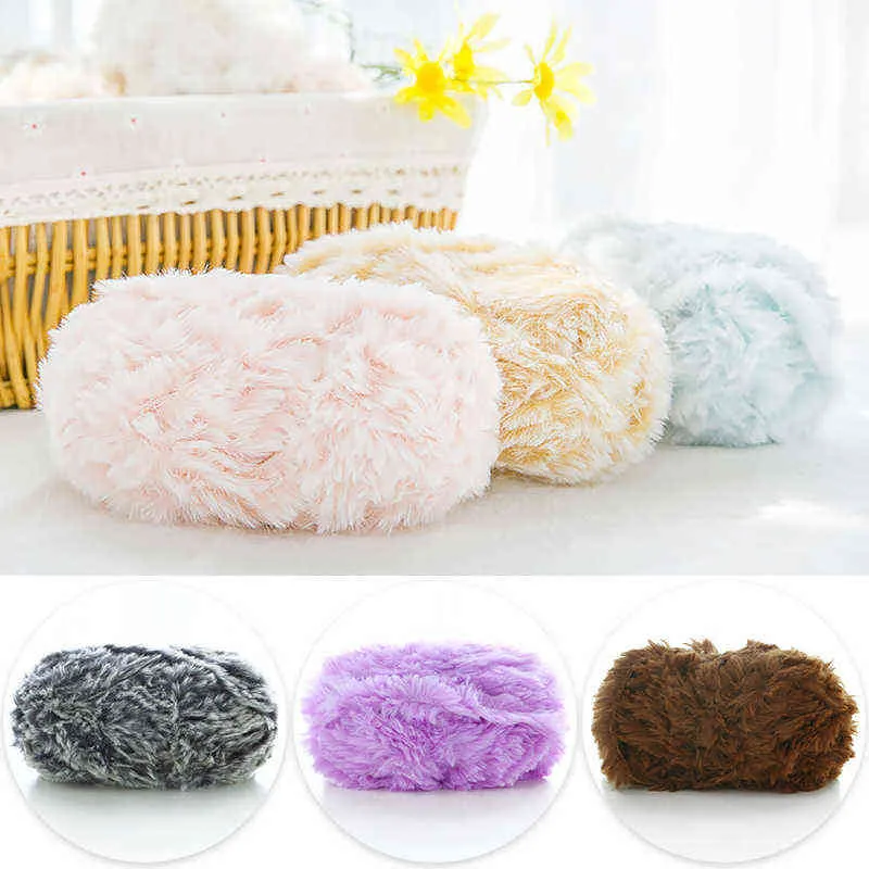 doux épais fil à tricoter chaud moelleux peluche tissé à la main crochet fausse fourrure fils pour bricolage tricot enfants chapeau écharpe pull hiver Ya Y211129