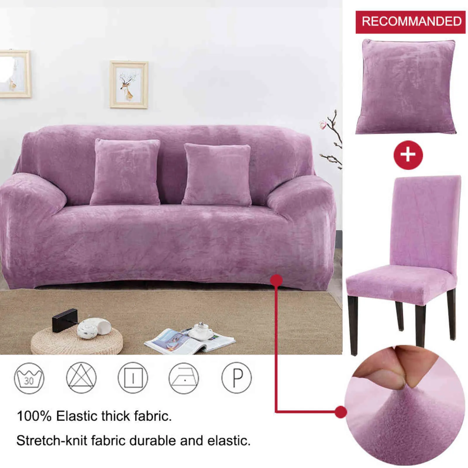 Veludo pelúcia engrossar sofá capa tudo-inclusive sofá secional elástico para sala de estar chaise longue l em forma de canto s 211116