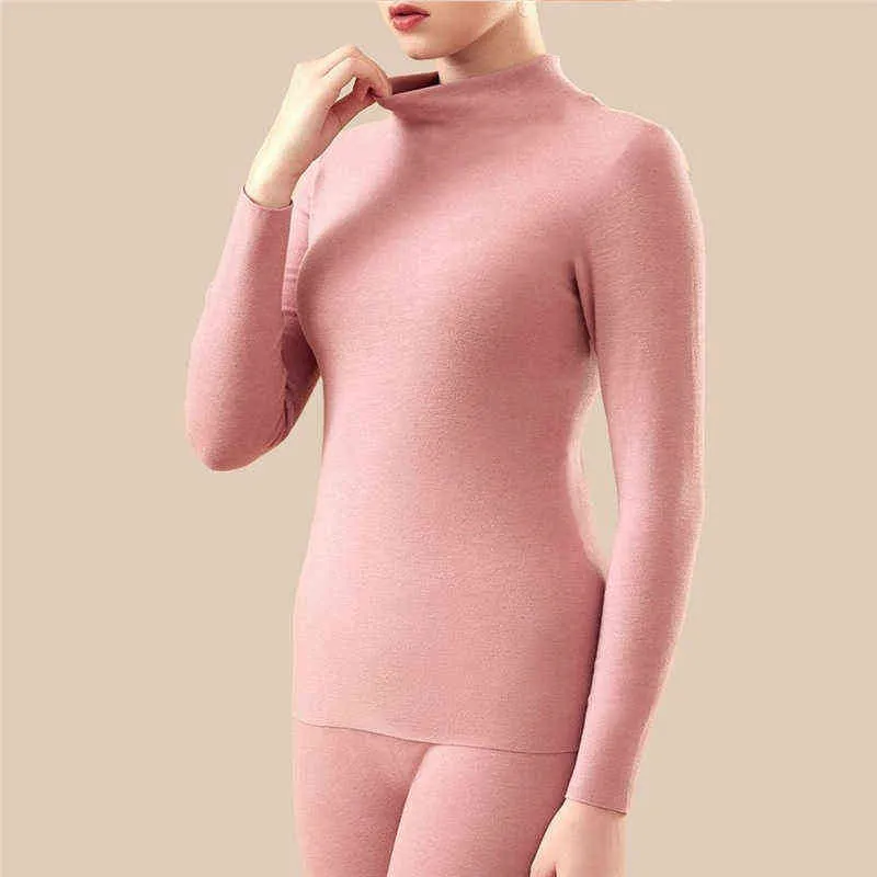 Thermal Underwear Woman Sets Thin Fleece Winter Clothing Keep Warm Suit Heating Top Leggings Thermo Underwear Undershirts 211108