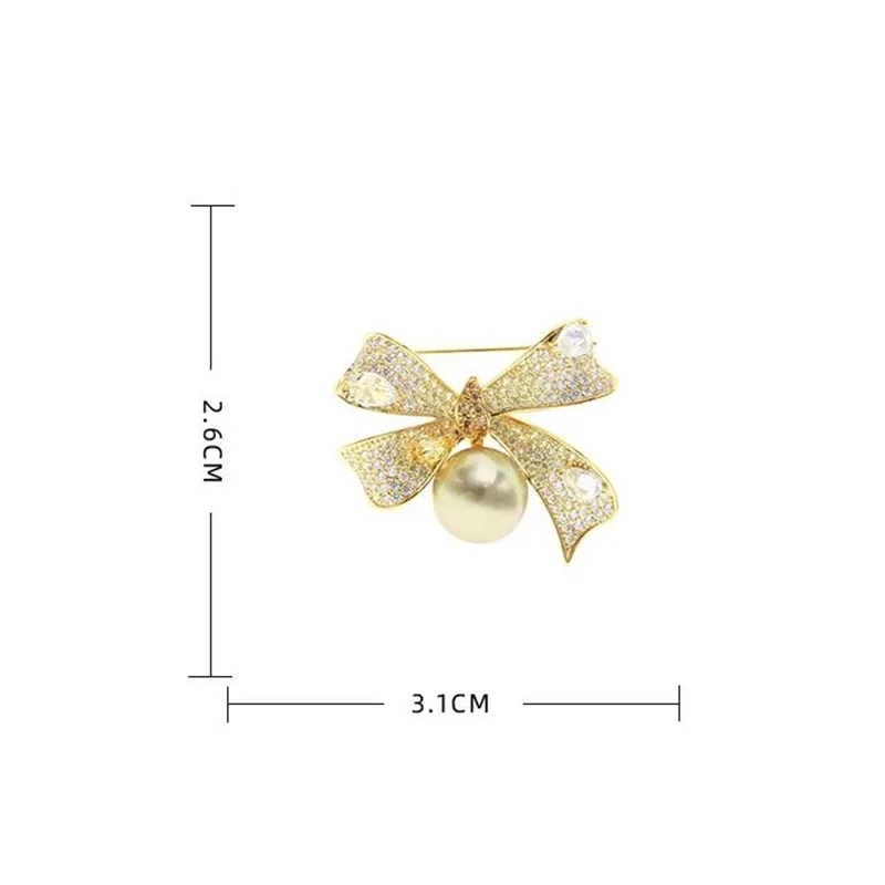 Broches élégantes en cristal rose bowknot pour femmes broche accesorios mujer simulé perle broche broches bijoux petite amie cadeaux