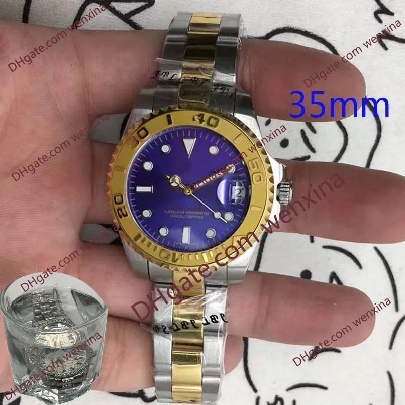 고품질 35mm 다이아몬드 시계 화이트 몬트 레 드 럭스 기계 자동 2813 스테인레스 스틸 방수 여성 시계
