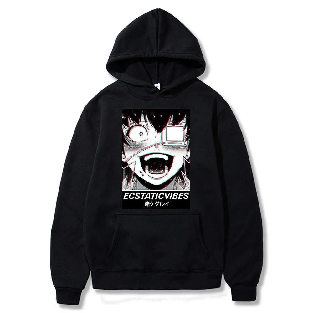 Janpanese Kakegurui hoodie män midari ikishima tryckt långärmad tröja hoodie kläder y0727