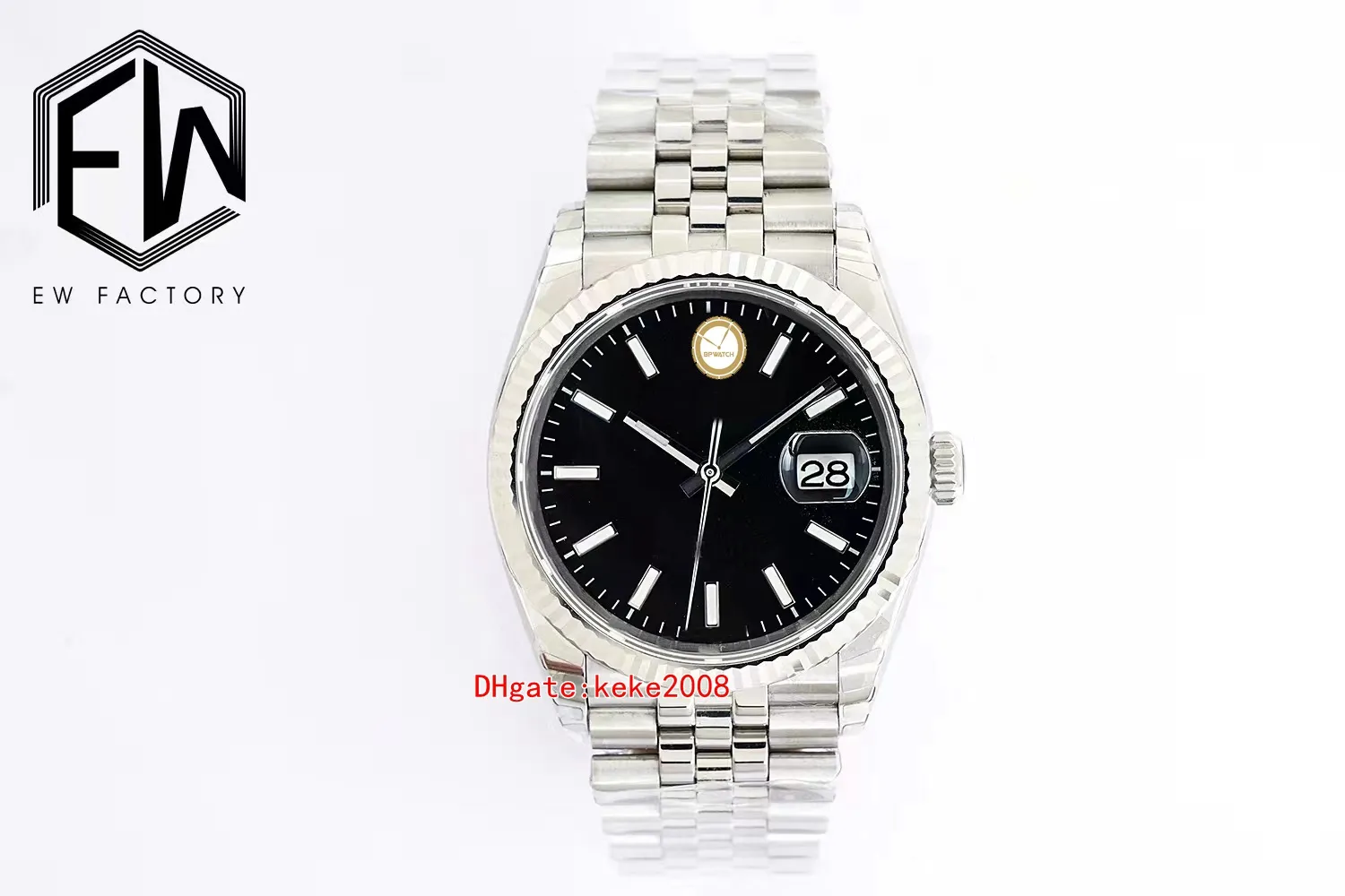 Top EW hommes montres montres 36mm 126234 inoxydable 904L noir argent cadran jubilé bracelet ETA 3235 mouvement mécanique Automat294M