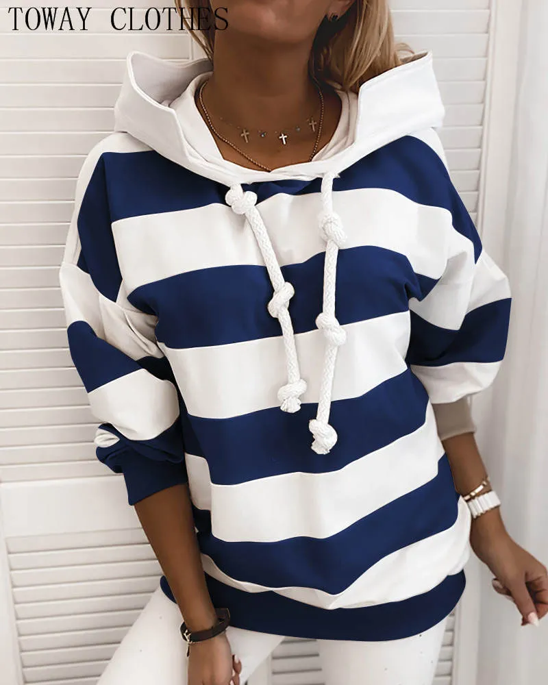 Women039s Hoodies Sweatshirts Boat Anchor Print Outwear Sweatshirt Kvinnlig Lång Y2009158002863