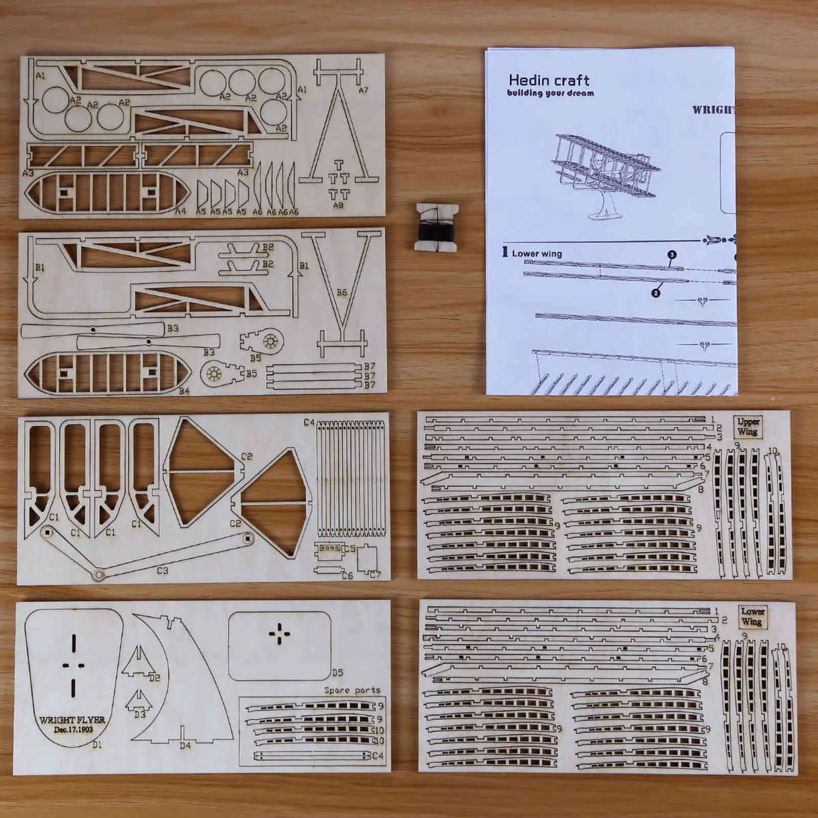 항공기 모델 우드 비행기 장난감 키트 빌딩 컬렉션 Wright Brothers Flyer 비행기 3D 목재 조립 퍼즐 성인 2112791888