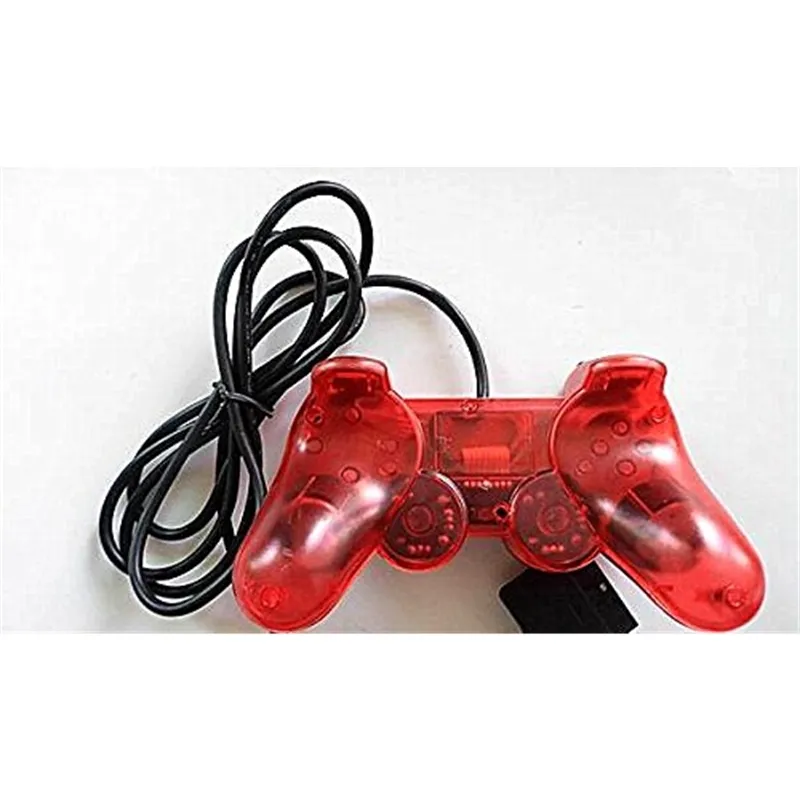 熱い販売有線クリアパッドゲーミングコントローラージョイパドゲームパッドコンソールジョイスティックプレイステーション2 PS2