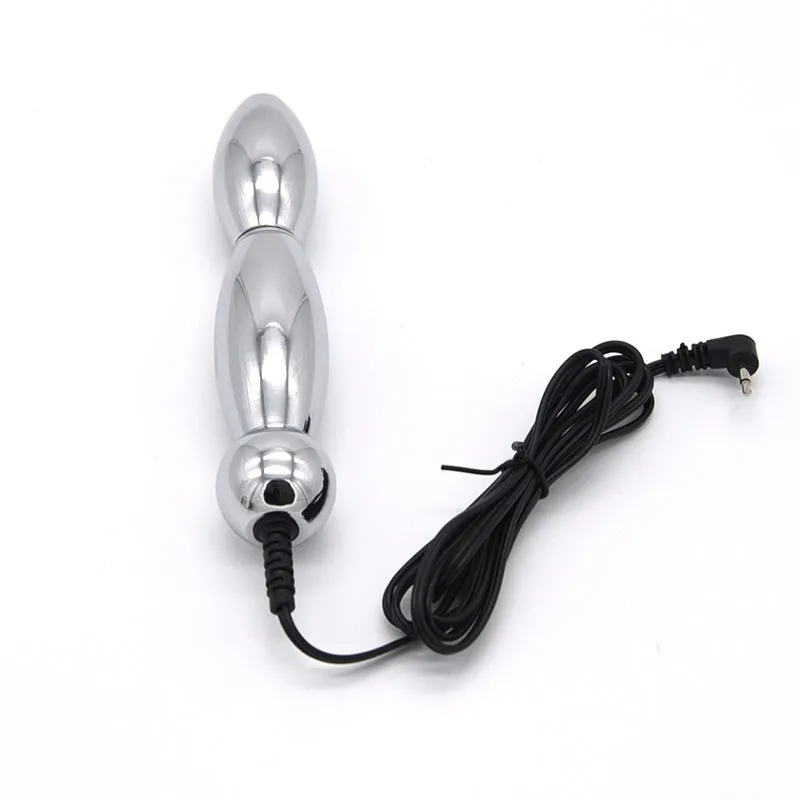 Electro BiPolar Anal Plug Scossa elettrica Metal Butt EStim Elettrodo vaginale Electrosex Stimolazione uomo Donna 2106188548585