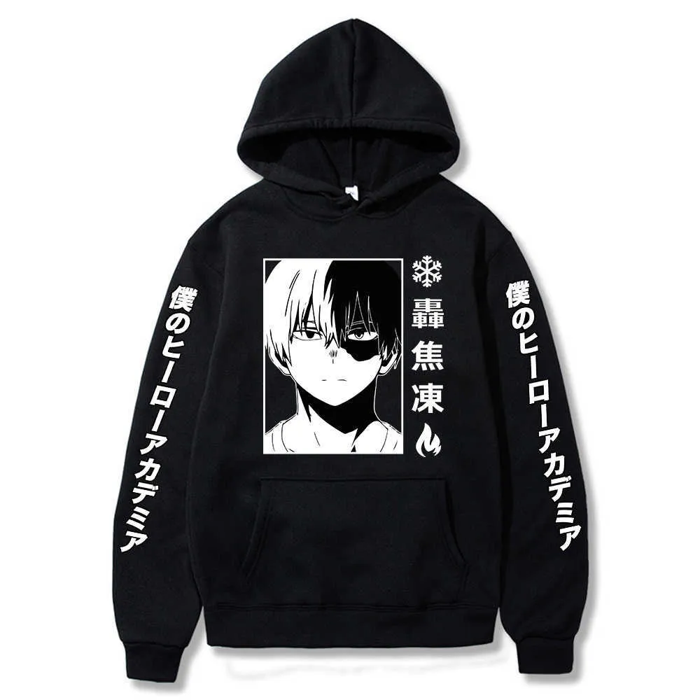 Harajuku mon héros académique sweats à capuche hommes femmes à manches longues sweat Shoto Todoroki Anime Manga sweats à capuche hauts vêtements Y0803