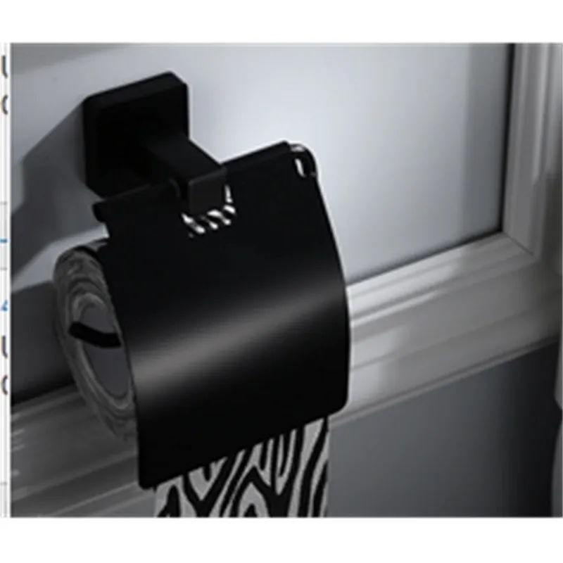 Porta carta igienica da incasso nero, interamente in metallo, scatola di carta in rotolo a doppia parete in acciaio inossidabile 304, 200923266j