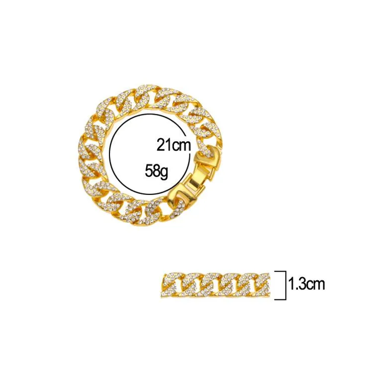 Серьги, ожерелье, хип-хоп, мужские ожерелья золотого цвета, Braclete Combo, кубинская ювелирная цепочка с кристаллами Майами For267Q