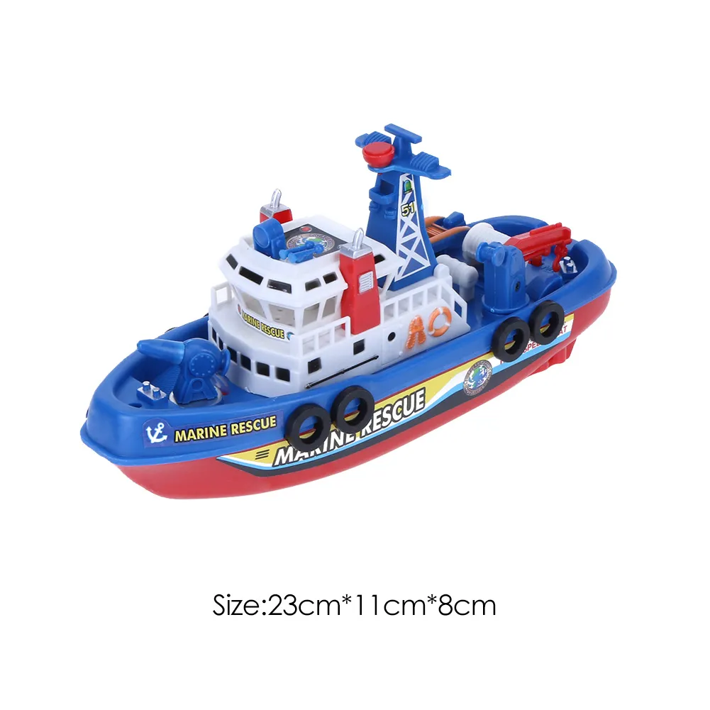 Sound Toys Children Electric High Speed Music Light Boat Marine Rescue Model Fireboat Toys for Boys Water Spray Fire Educational T9022707