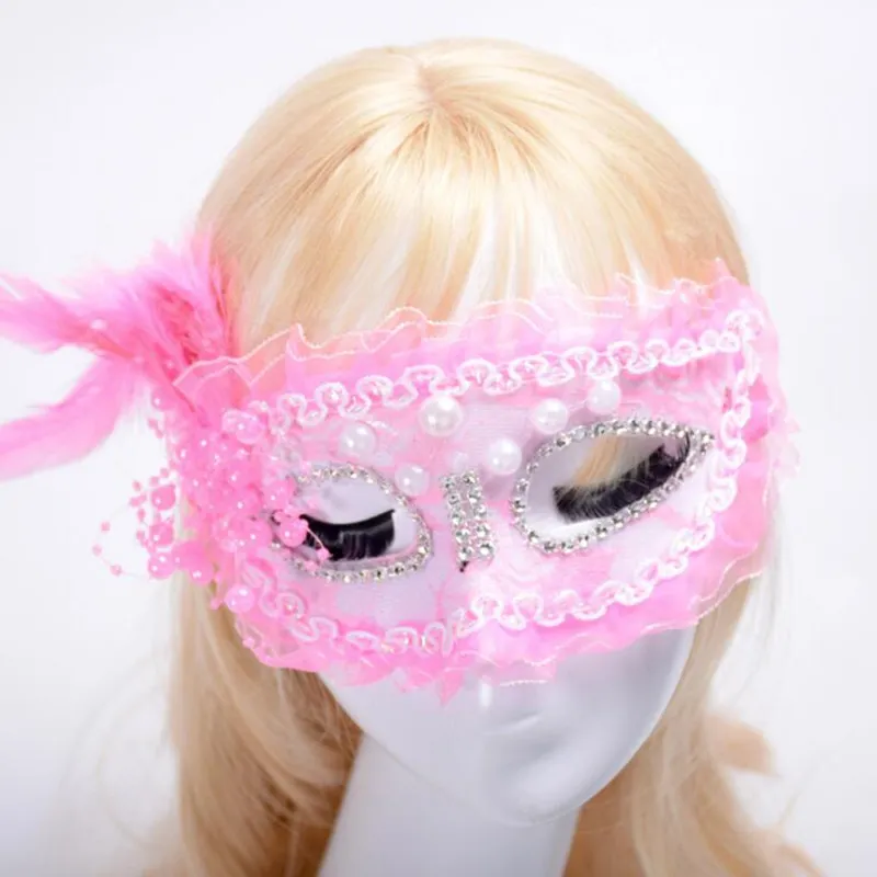Masque de plumes de perles en dentelle pour femmes et filles, masques de princesse pour Bar, discothèque, spectacle de bal, mascarade, fête d'anniversaire, accessoires de carnaval