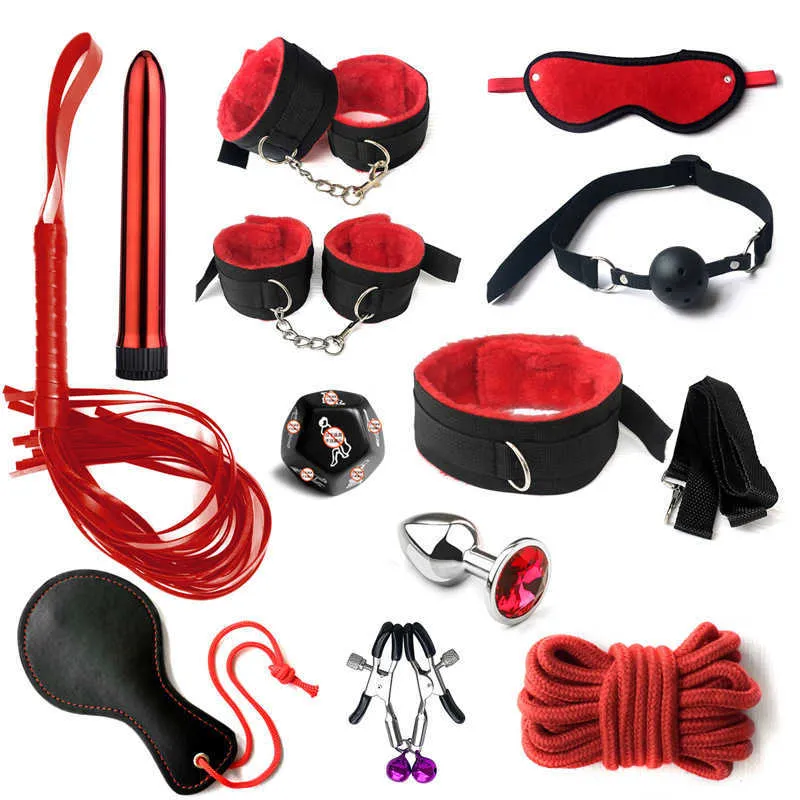 Bdsm Spreader Bar Bondage Set Mask Slut Collare Frusta Sottomesso Sculacciata Paddle Sex Torture Board Giochi sessuali Prodotti SM X0618