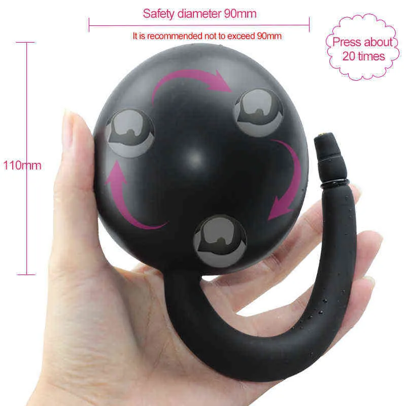 Nxy Anal Toys Énorme Bouchon Gonflable Expansion En Silicone Gros Gode Butt Pas De Vibrateur Adulte Sexe pour Femmes Hommes g Spot Stimulateur 1218