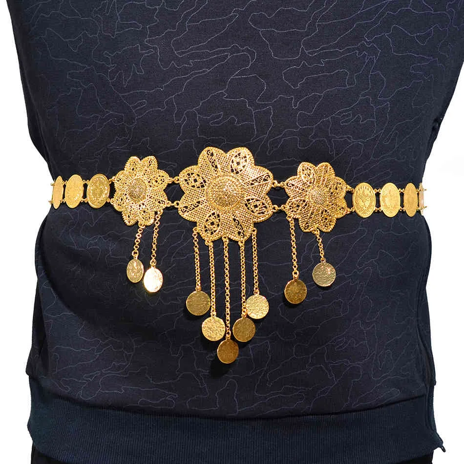 Anniyo Catene la pancia turca Donna Colore oro Turchia Monete Cintura Gioielli Medio Oriente Kurdistan iracheno Dubai Regali di nozze #016501298k