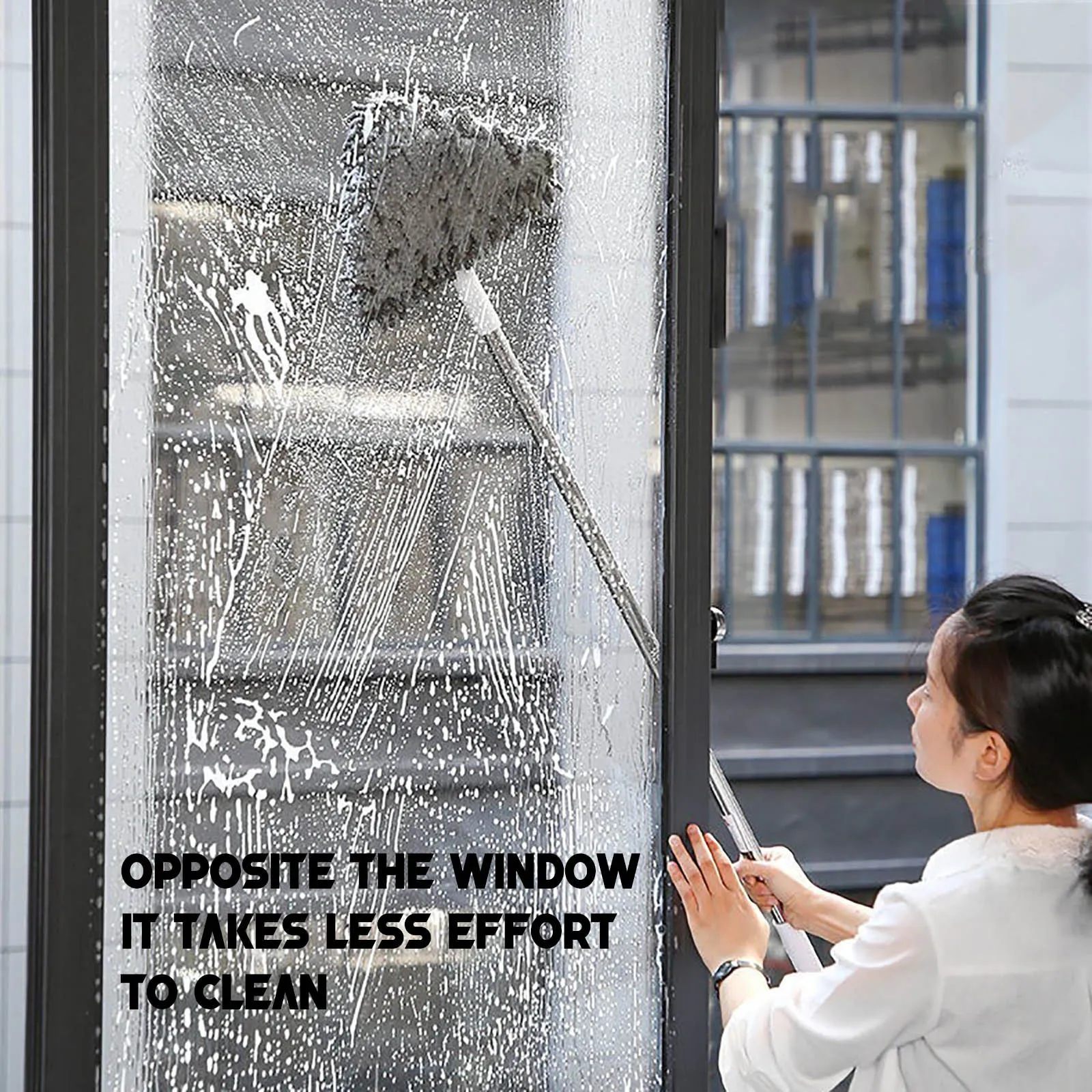 Novo Telescópico High-Rise Limpando Esponja Esponja Multi Limpador Escova de Limpeza Pincel Escova Fácil Limpar as janelas 210317