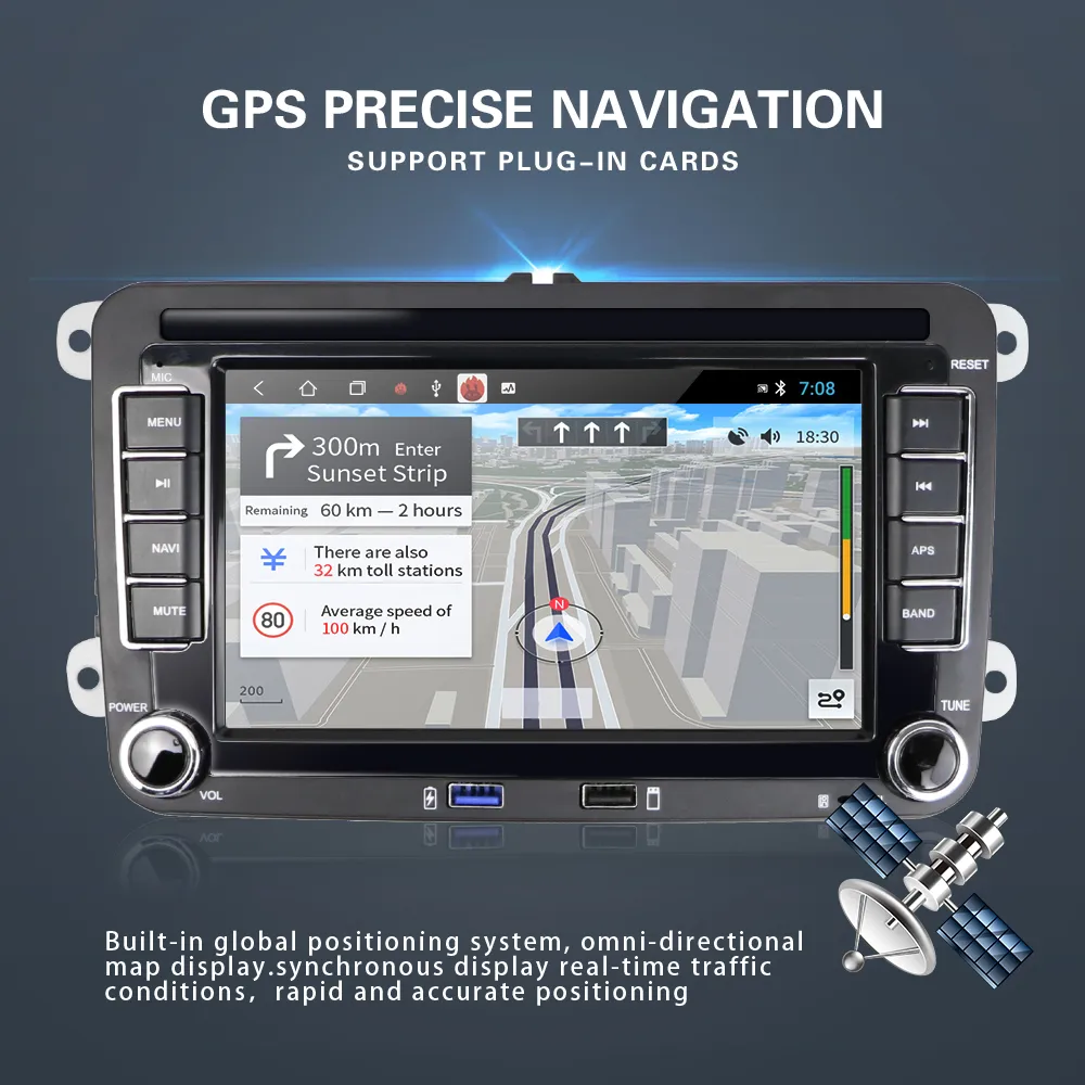 Leekooluu 2 Din Android 8.1 Car Radio GPS لـ VW // Golf/Polo/Tiguan/Passat/B7/B6/SEAT/LEON/SKODA/OCTAVIA CAR Multimedia5087090