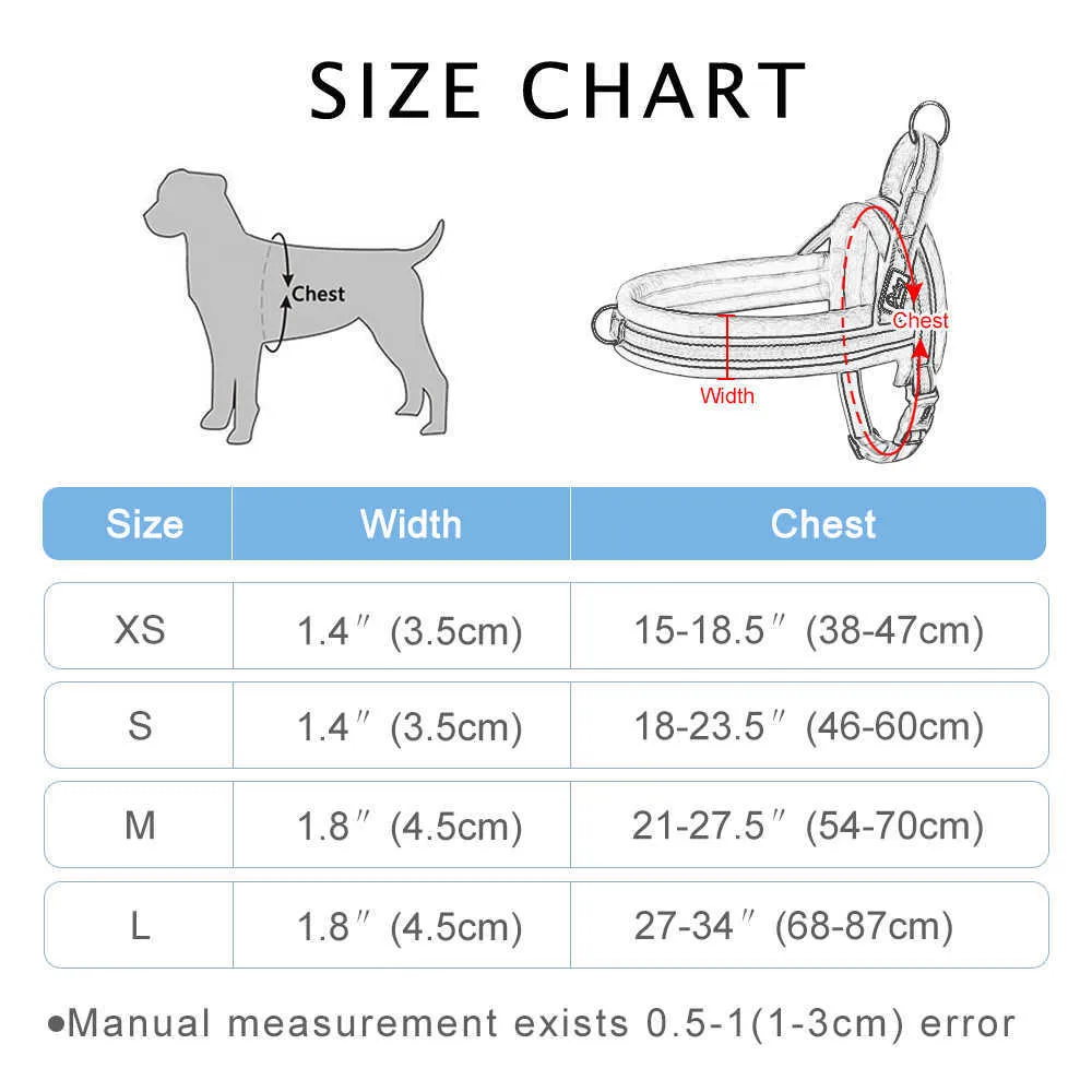 개 하네스 조끼 없음 반사 반사 부드러운 패딩 된 애완 동물 강아지 S 작은 매체에 대 한 조정 가능한 큰 S XS S M L 211022