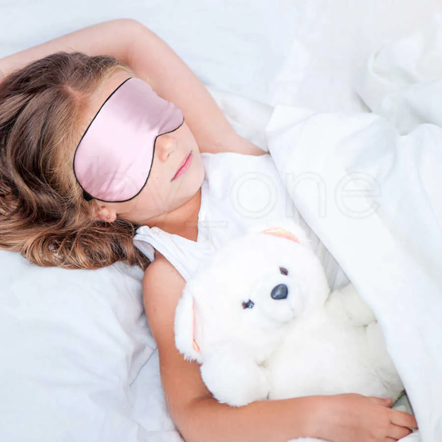 Children Silk Rest Sleep Eye Mask Padded Shade Cover Travel Relax Blindfolds Eye Cover Sleeping Mask Eye Care Beauty Tools 16styles