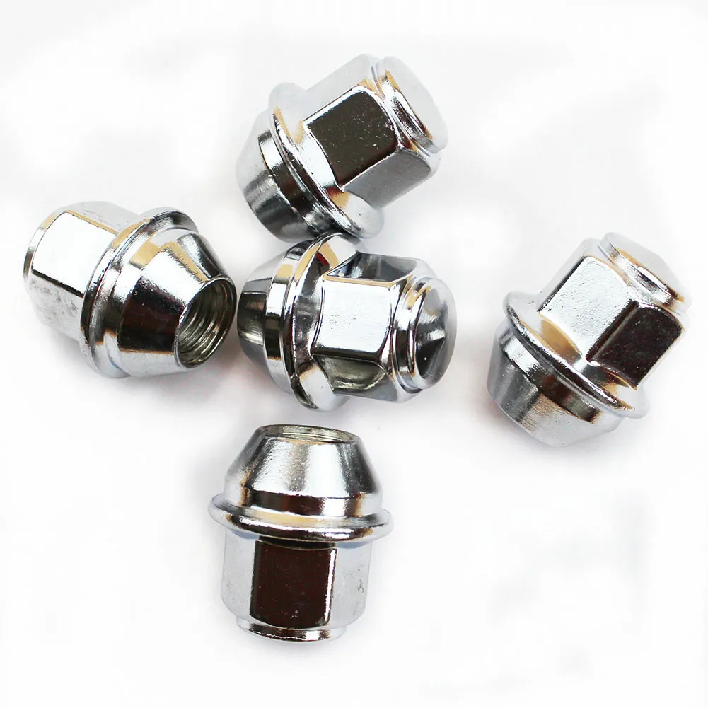 Larbll 5 sztuk / partia Chrome Wheel Lug Nuts do Forda Foucs MK3 Mondeo Kuga Escape Fiesta Fusion Lincoln M12 * 1.5