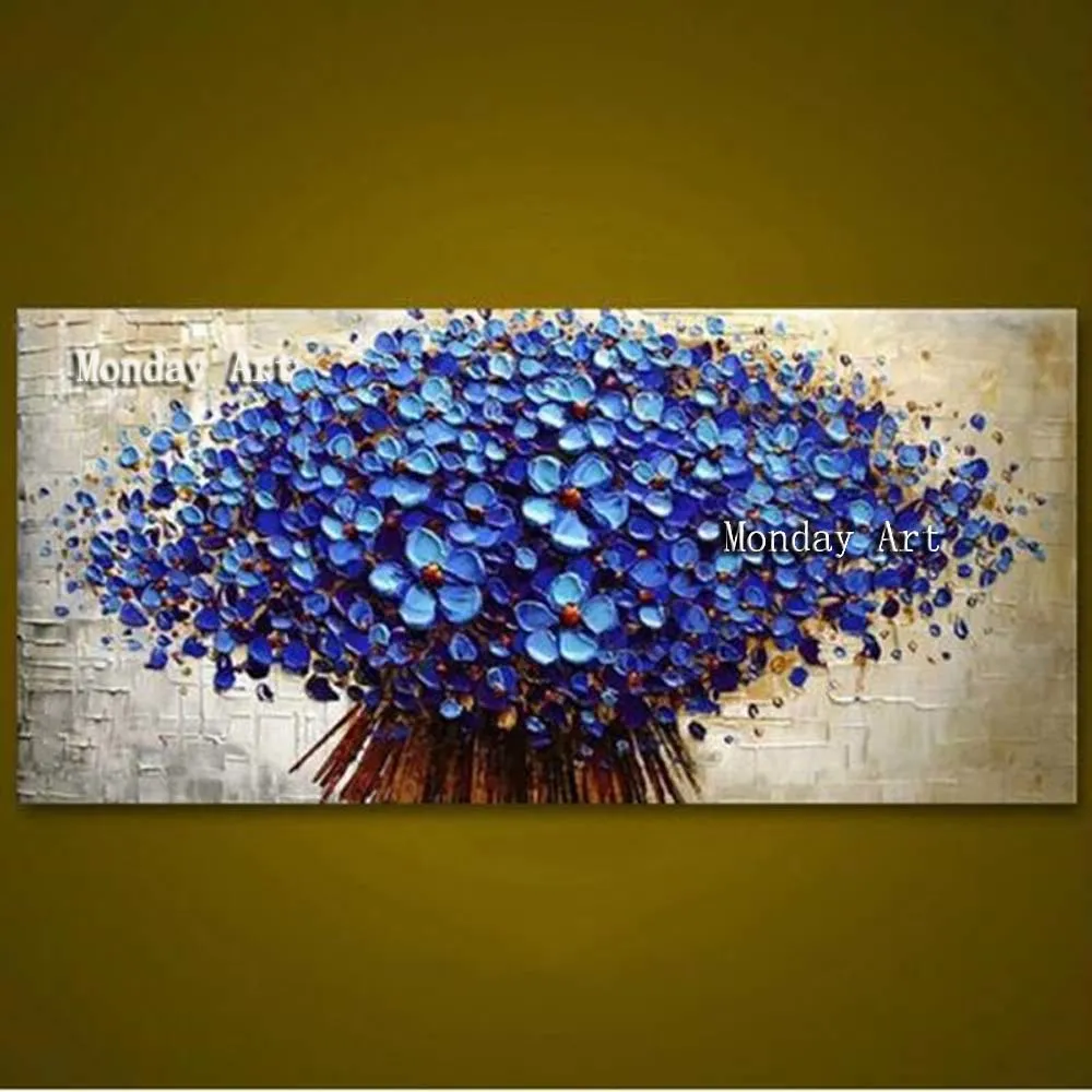 2 Abstract-Knife-3D-Flower-Pictures-Home-Decor-Wall-Art-Hand-Painted-Flowers-Oil-Painting-on-Canvas