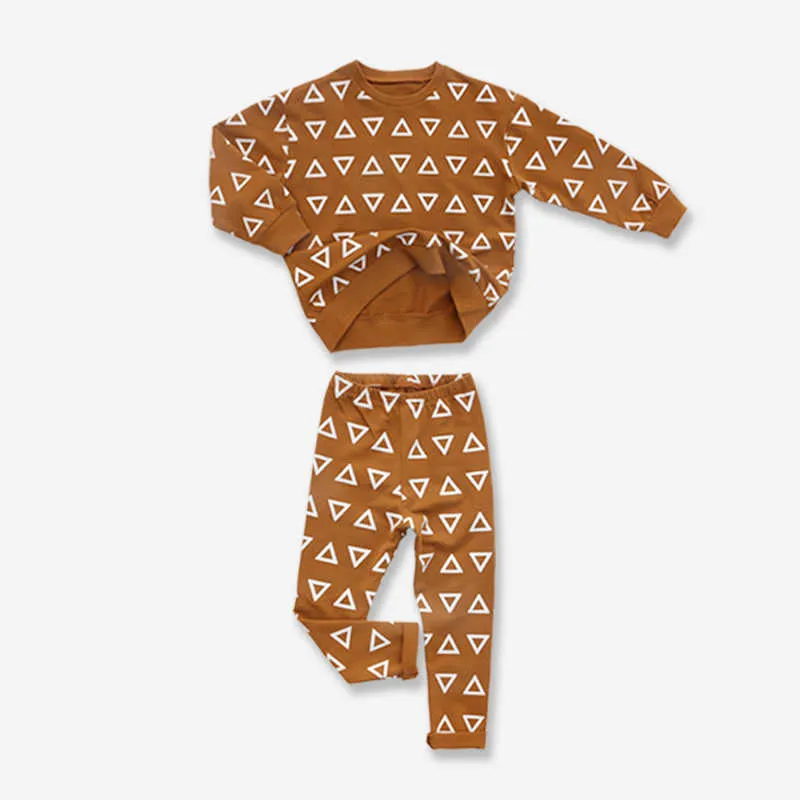 Kinder Frühling Langarm Leopardenmuster Sweatshirt und Hosen Sets Stilvolle Trends Jungen Mädchen Kleidung Outfit 210619