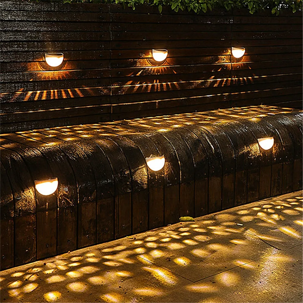 4 pezzi luci solari a led illuminazione esterni decorazione del giardino luce della piattaforma scale da parete lampada da recinzione impermeabile luce passo paesaggio luce1736538