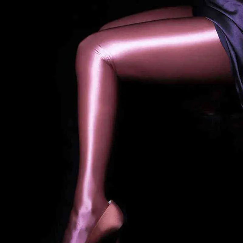 Spandex Parlak Opak Külotlu Çorap Parlak Tayt Seksi Çorap Yoga Pantolon Eğitim Kadın Spor Egzersiz Tayt Spor Pantolon H1221