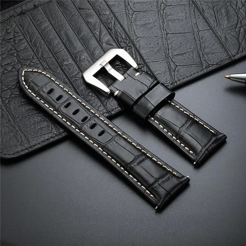 Watch Bands Bamboo Pattern Genuine Leather Watchbands Accessories Stainless Steel Buckle High Quality Replacement Watches Straps3043