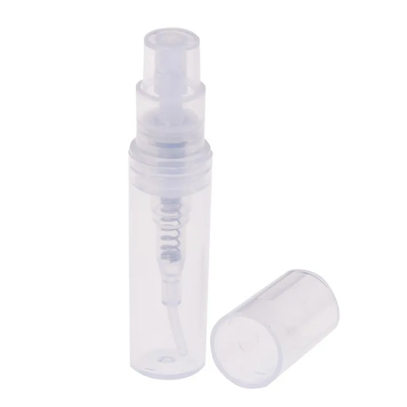 Mini przezroczysty 2 ml sprayu z plastikowej butelki spray perfumy pusta próbka butelka odpowiednia do przyjęcia podróży 2248