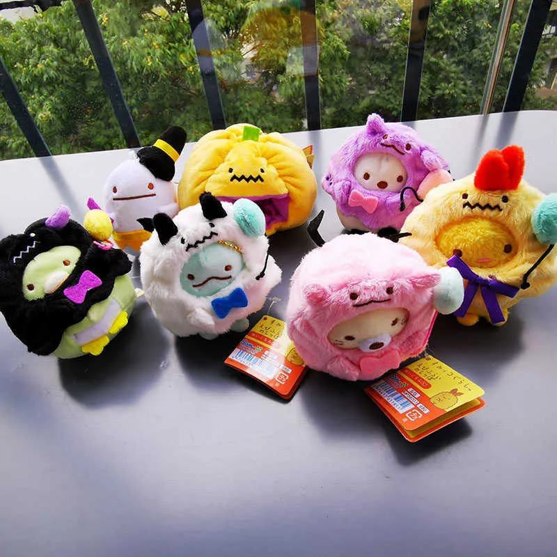 Halloween Sumikkogurashi Stuffed Animals Plush Keychains Toy/ Sumikko Wear Hat Pumpkin for All Hallow's Day Gift H0915