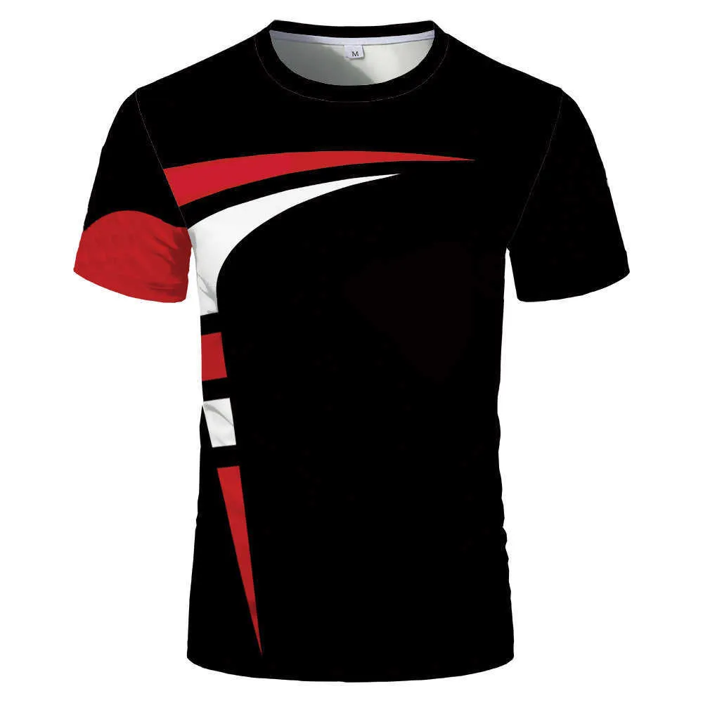 2021 جديد الصيف الاتجاه الكبار 3d t-shirt الصين الأحمر الرجال الأزياء طباعة الهيب هوب نمط الشباب تي شيرت قمم المحملات x0621