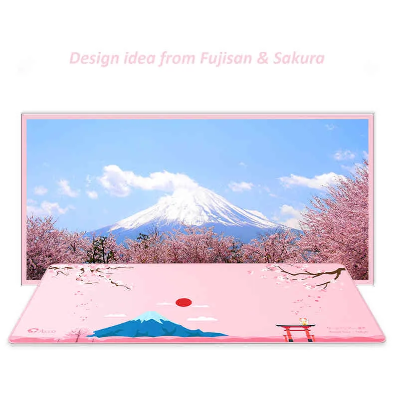 Оригинальный Akko Sakura Fujisan Mouse Pad Большой Gamer Computer Mousepad 900x400x4 Big Mat World Tour XXL Maause Laptop клавиатура