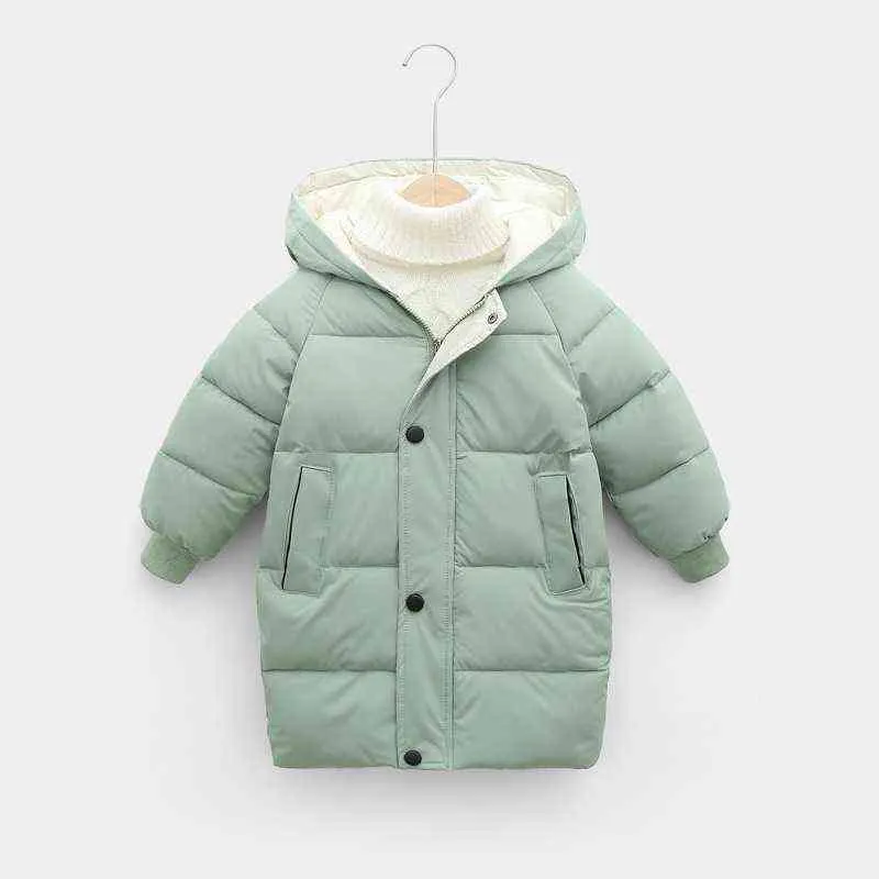 Fashion Boys Girls Down Parkas Jackets 2-10 Years Winter Girl Warm Hooded Outerwear Children Baby Kids Coats 211222