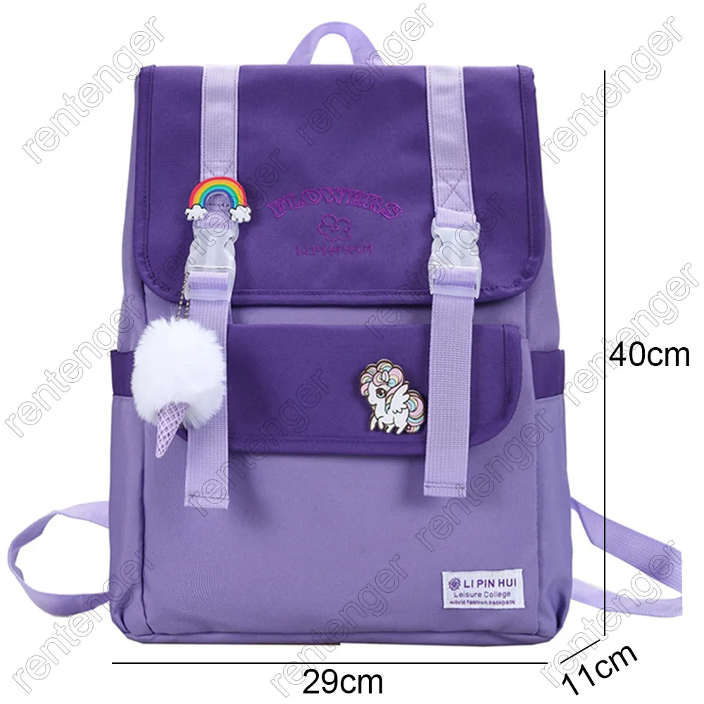 Femmes Oxford Badge mignon Badge étudiant féminin de collège Sacs d'école HARAJUKU BUCKLE GIRLE BACKPACK KAWAII BORD LADIES SAG FASHE 24357241