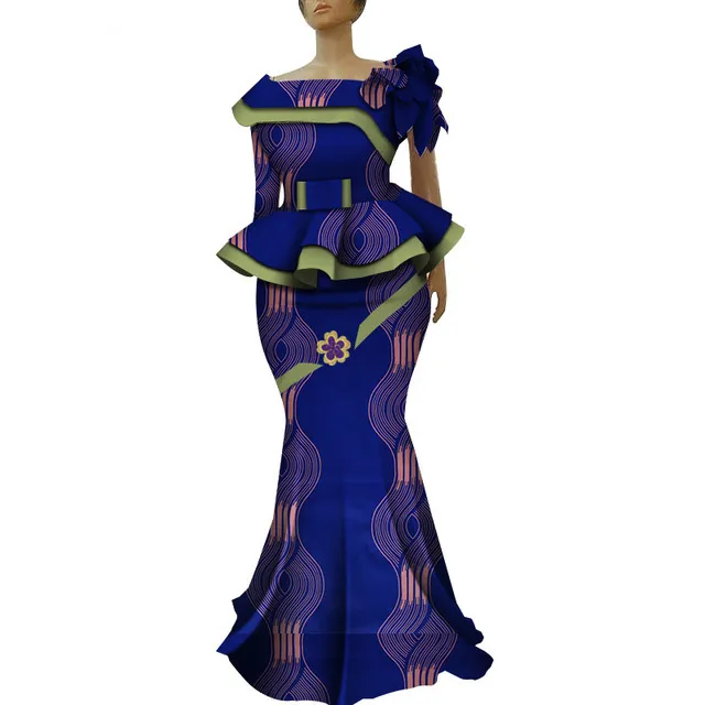 African Ankara Print Spódnica Zestaw Unikalny Handmade Syrenka Spódnica i Top Odzież Odzież Ślub Guest Dress Spódnica Plus Size Wy5236