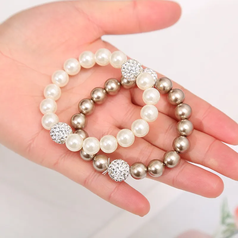 Cravatte donna con strass di cristallo perla Elastico elegante elastico Corda Accessori capelli Festa di nozze ragazze