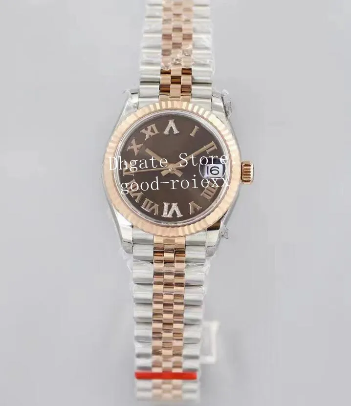 31mm senhoras relógios rosa ouro feminino automático 2688 movimento eta relógio diamante dial ewf ladys data 278271 jubileu pulseira w277p