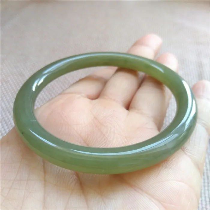 Genunin Hetian Green Jade Armreifen mit Handgeschnitzer Jadeit Jade Armband Real Jade Bracelets Natural Stone12802166991469