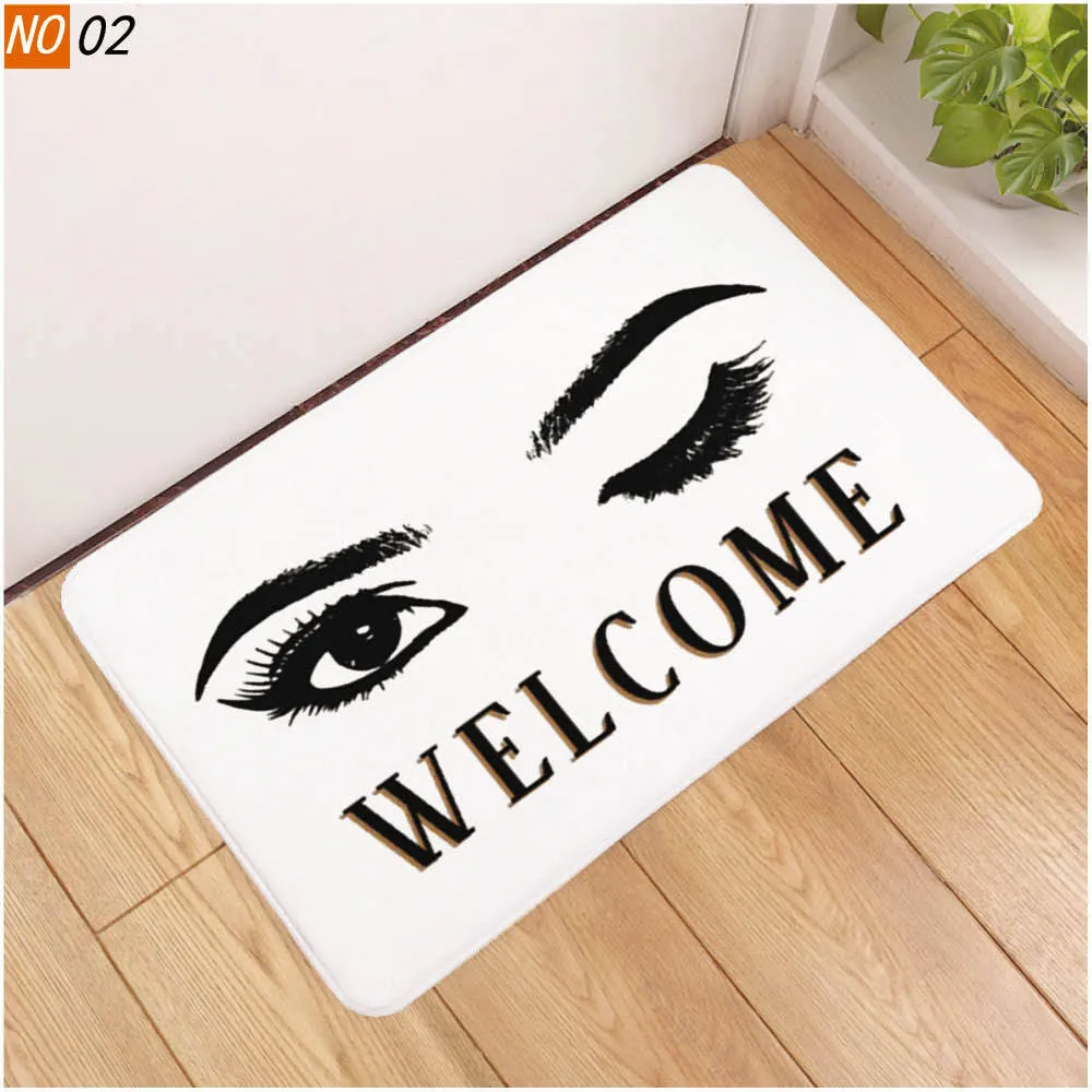 Sholisa Anti Slip Bath Mat Badrumsmatta matta 3D Tryckt Beauty Eye Eyelash Water Absorption Badrumsmatta Mattan vardagsrum 200923