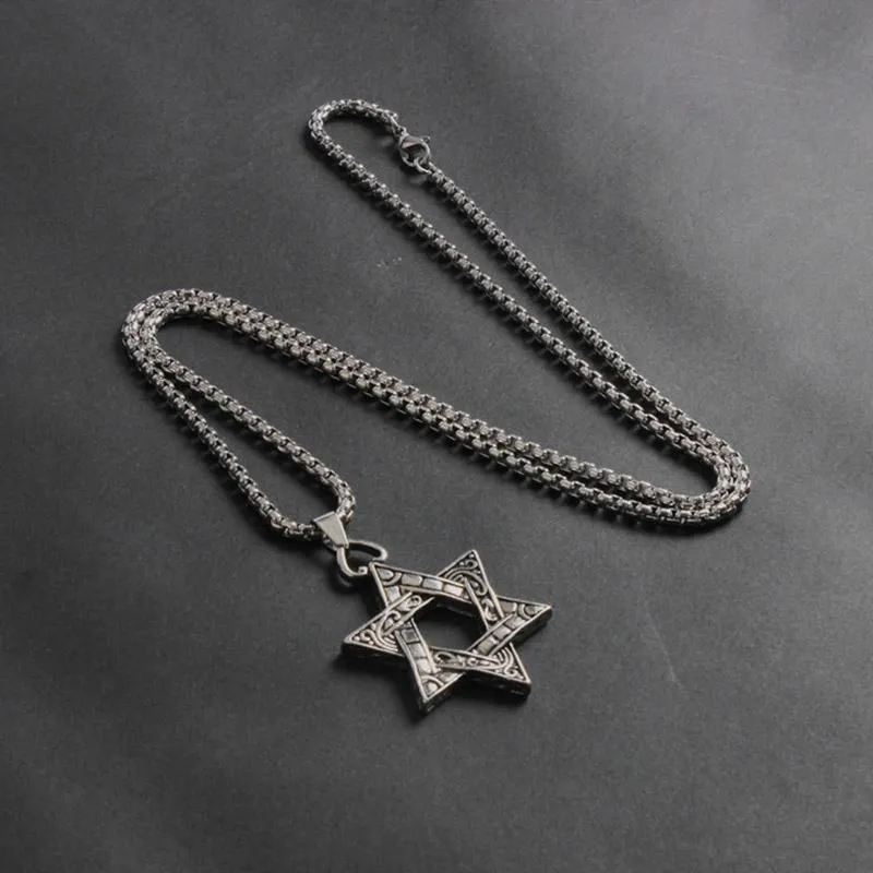 قلادة قلادة Kpop نجم ديفيد إسرائيل سلسلة للرجال نساء يهوديكا اللون الهيب هوب الطويل المجوهرات اليهودية الأولاد هدية 269 كيلو باطن