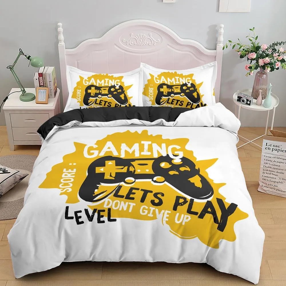 Jeux Housse de Couette Gamepad Ensemble de Literie pour Garçons Enfants Vidéo Gamer Moderne Console Quilt 2 ou C0223