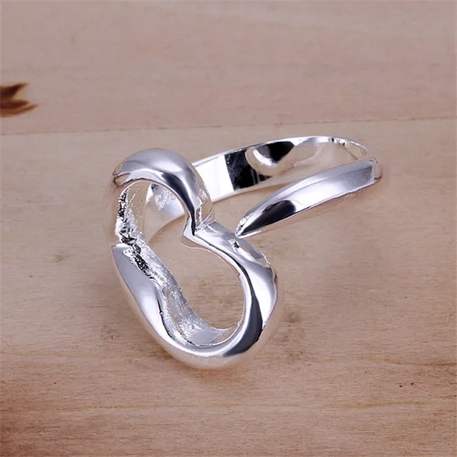 Anillos de plata esterlina de corazón abierto para mujeres Tamaño abierta DMSR009 popular 925 placa plateada anillo de joyería anillos de joyería333i