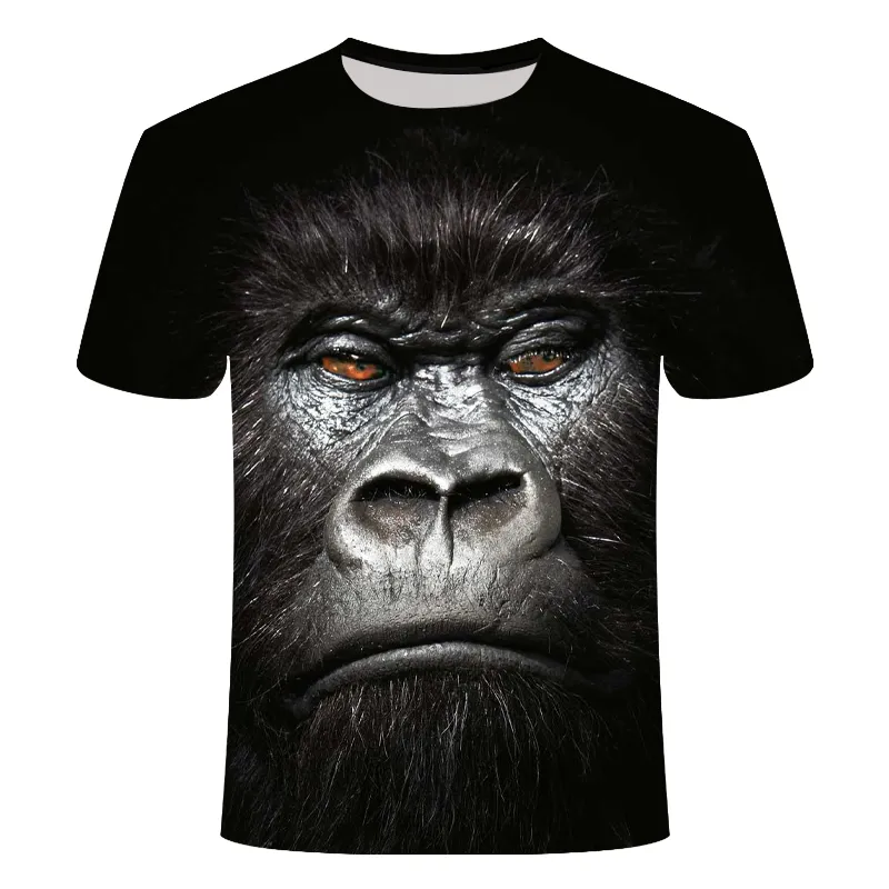 T-shirts pour hommes 3D Imprimé Animal Singe t-shirt à manches courtes Conception drôle Casual Tops Tees Homme Halloween t-shirt chemise 6xl T200219
