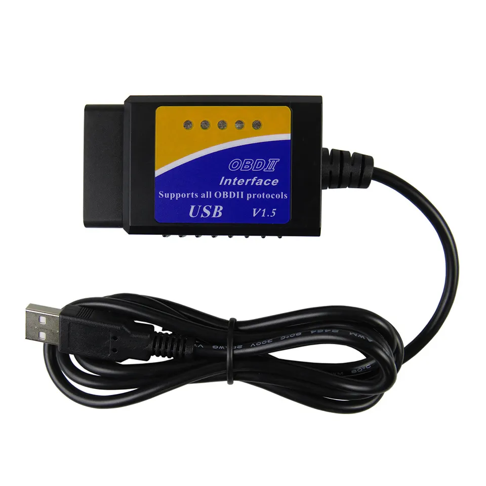 ELM327 V1.5 USB OBD2 CAR診断ツールELM 327 V 1.5 OBD 用ELM-327 OBDIIコードリーダー