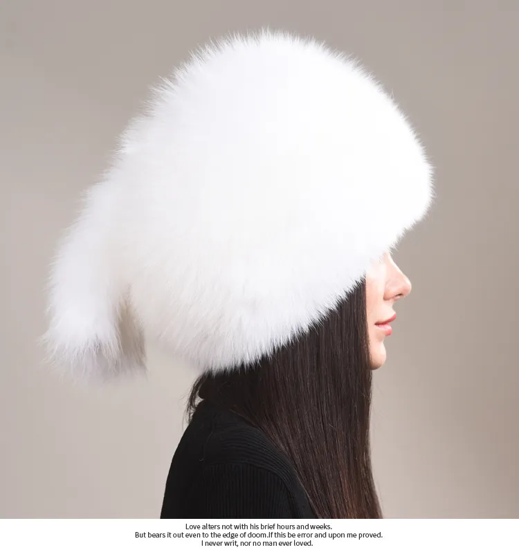 WSZYSTKO WOMOWE PELT PELL FOX Pełny futra Rosyjska Shapka Cossack Ushanka Ski Snow Hat210n