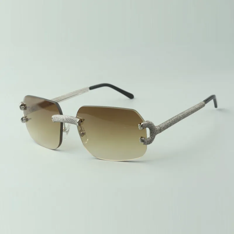 Micro-paved diamond big C sunglasses 8100823 with classic lenses size 56-18-140mm eye-Bridge-Temple293b