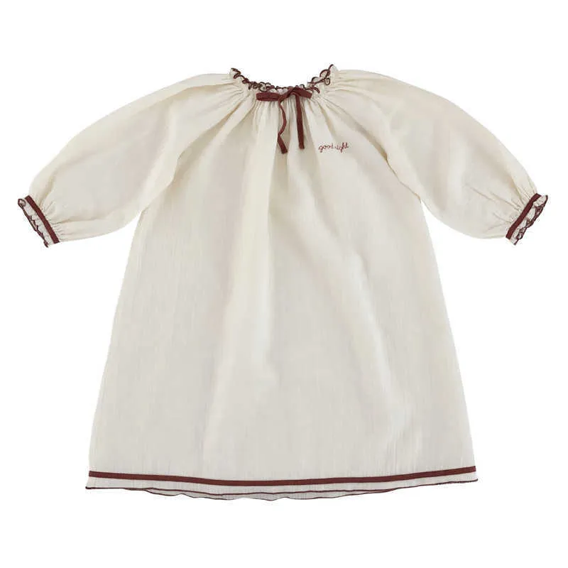Li * Barnflicka Långärmad sömnklänning Beatoful Vintage Barn Pajama sätter mjuk och god kvalitet bomull hemkläder 210619
